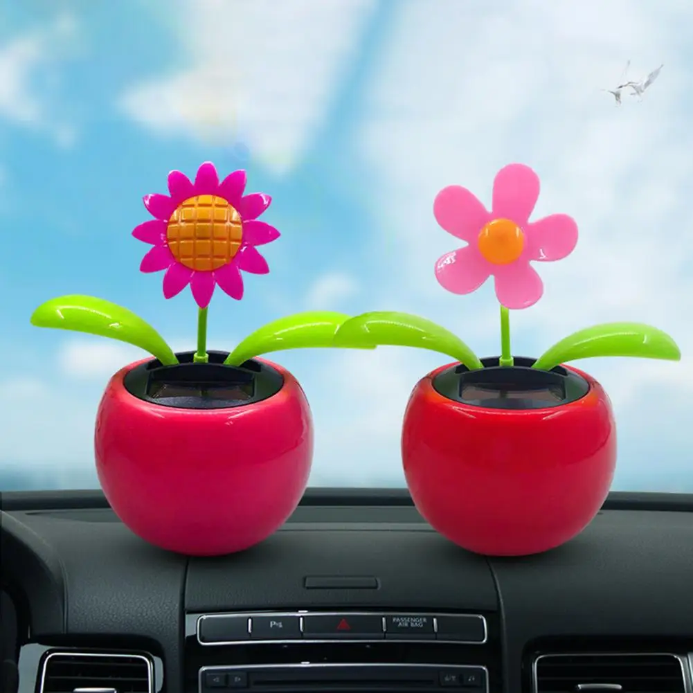 Flower Swinging Toy Funny Solar Powered Cartoon Vibrant Auto Swing Dancing Flower Animated Toy Lightweight Car Swinging fidget toys plush toy 3d printed toy anime figure toy action figure toy artificial flower toys mini stress relief toy