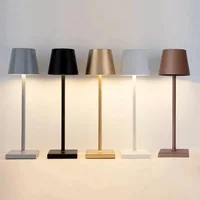 Cordless Table Lamp Dimmable Bedside Lamp Restaurant Atmosphere Lighting for Indoor and Outdoor Metallic Black 1