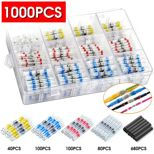 50-1000Pcs Solder Seal Wire Connectors Heat Shrink Solder Butt Insulated Connectors Solder Connector Kit Automotive Marine - Image 11