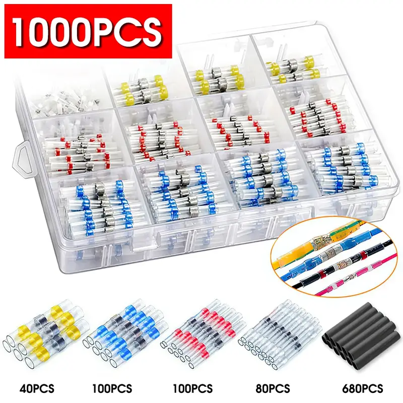 50-1000Pcs Solder Seal Wire Connectors Heat Shrink Solder Butt Insulated Connectors Solder Connector Kit Automotive Marine - Image 11