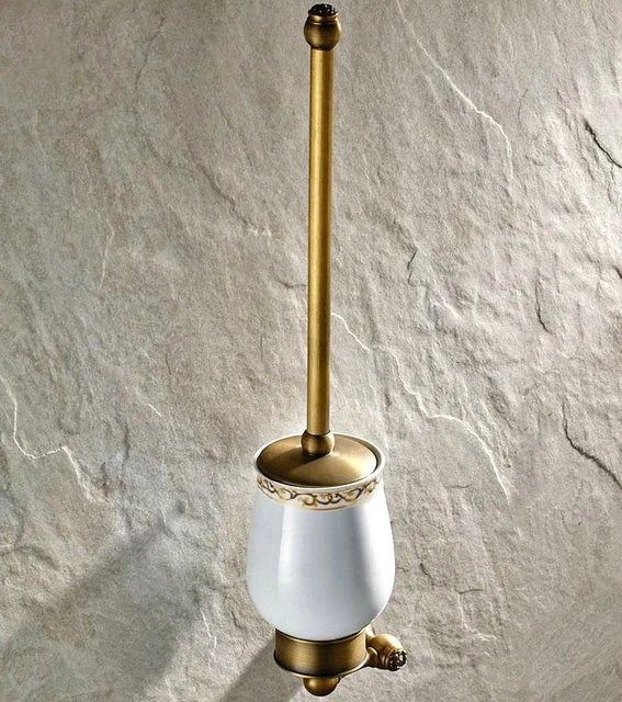 White Metal Retro Toilet Brush