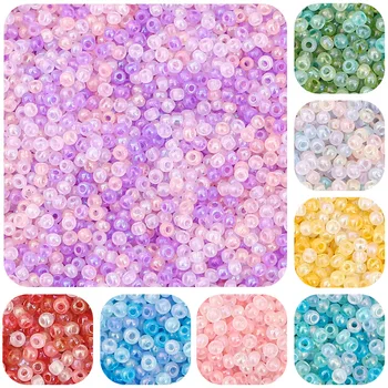 고품질 유니폼 사이즈 AB 투명 유리 시드 비즈, DIY 공예 귀걸이 팔찌 쥬얼리 제작, 2mm