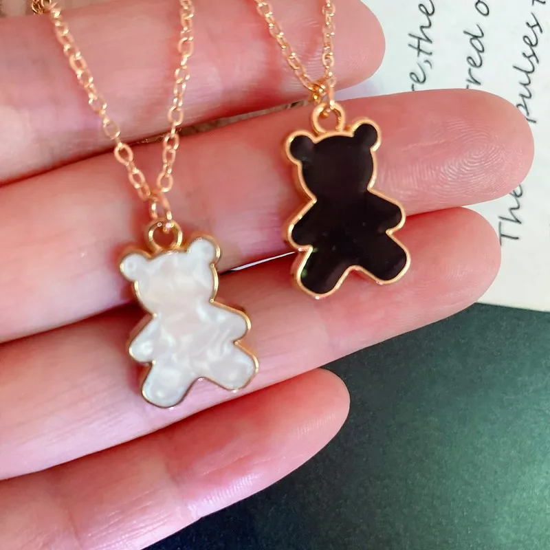 Korean Fashion Bear Necklace Women Girl Cute Bear Pendant Choker Collar Jewelry bear necklace