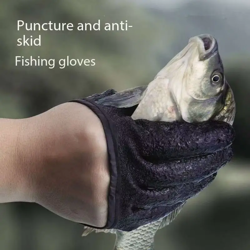 Multi functional anti slip wear-resistant anti stab puncture waterproof portable outdoor fishing gloves fishing gloves