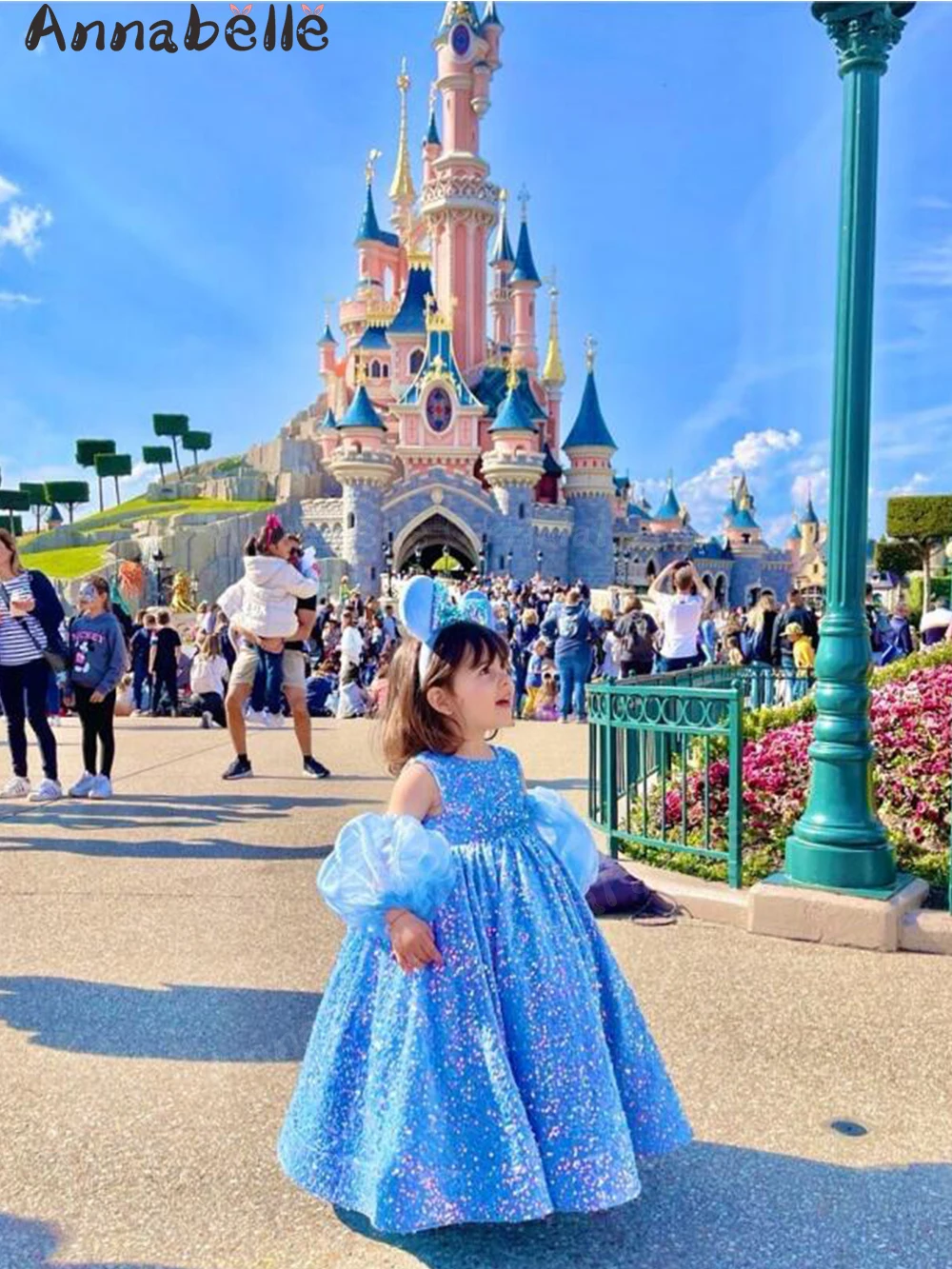 Annabelle Princess Girls Dress For Wedding Party Sequin Waist Length Dress Formal Birthday Party Elegante Dress For Girl