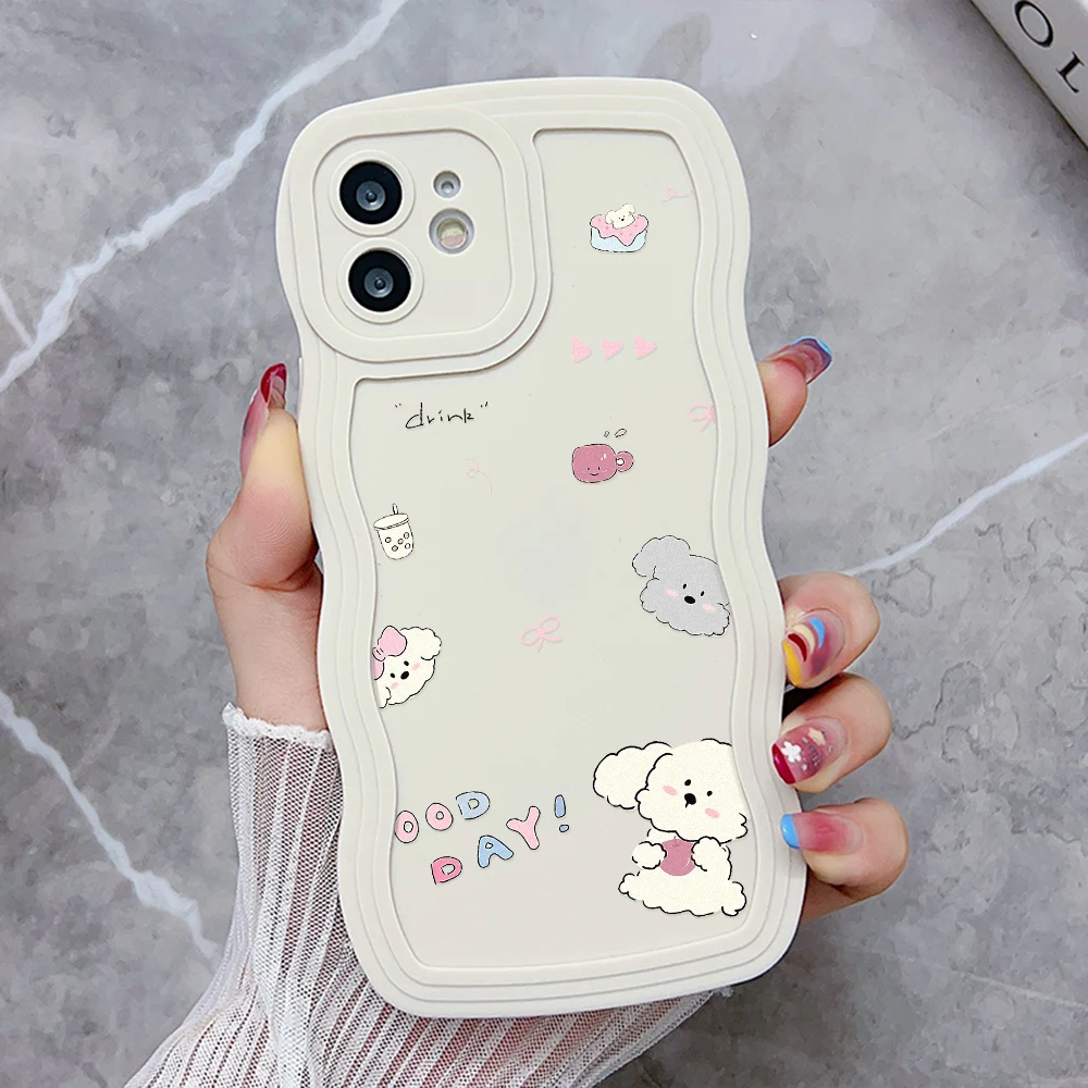 thumbnail image 1 of Funda de teléfono con líneas onduladas suaves y corazón de amor para iPhone 11, funda de silicona para iPhone 13, 12, 14, 16, 15 Pro Max, XR, XS, X, 6, 7, 8 Plus, SE 2020, 1 of 5