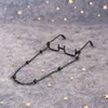 Mini glasses half frame 6cm 4cm bjd doll handle clay bottom frame doll rose gold black silver 4.7cm 1