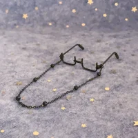 Mini glasses half frame 6cm 4cm bjd doll handle clay bottom frame doll rose gold black silver 4.7cm 1