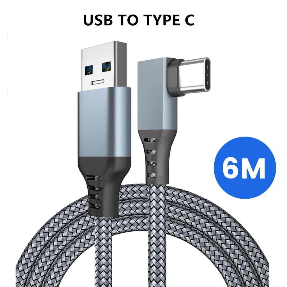 6M/5M Oculus Quest 1 Data Line Charging Cable For Oculus Quest 2 Link VR Data Transfer Cable USB-A Type-C VR Headset Accessories 