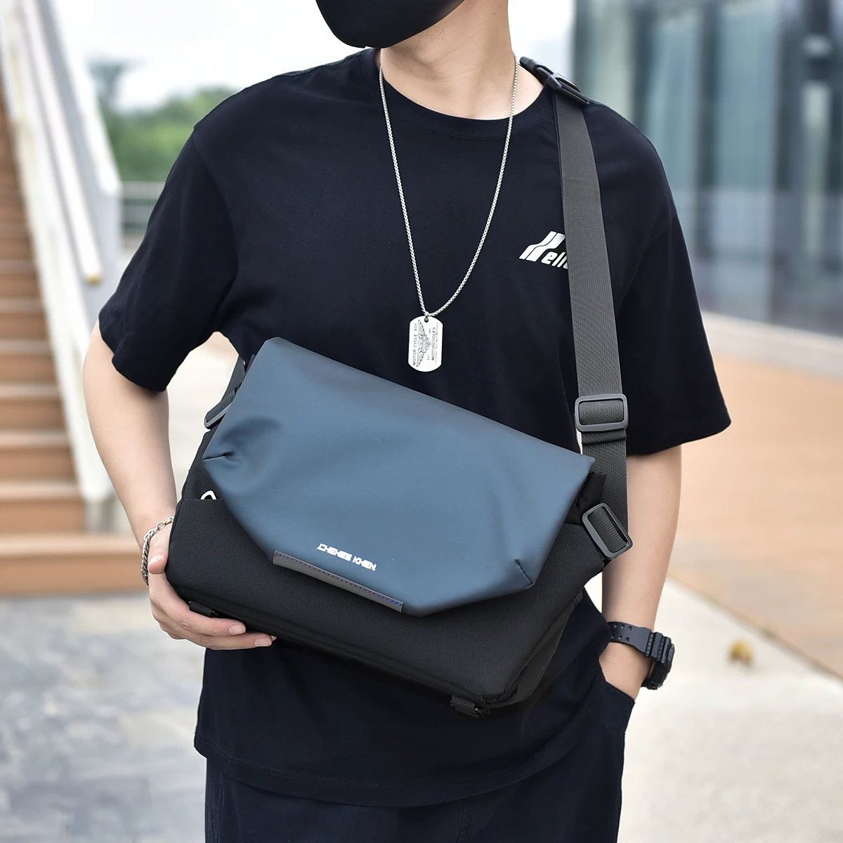 Men's Stylish Crossbody Bag, Water-resistant Casual Shoulder Bag, Multi-functional EDC Sling Bag