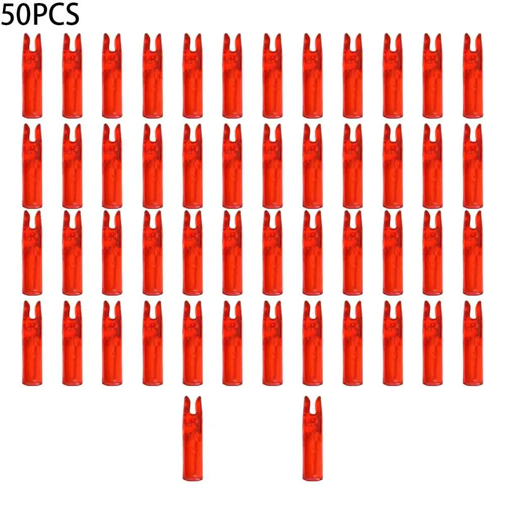 

Durable Archery Arrow Nocks Set 50 Pack ID6 2mm Tails Plastic Arrow Shaft Lightweight For Hunting Archery Practice