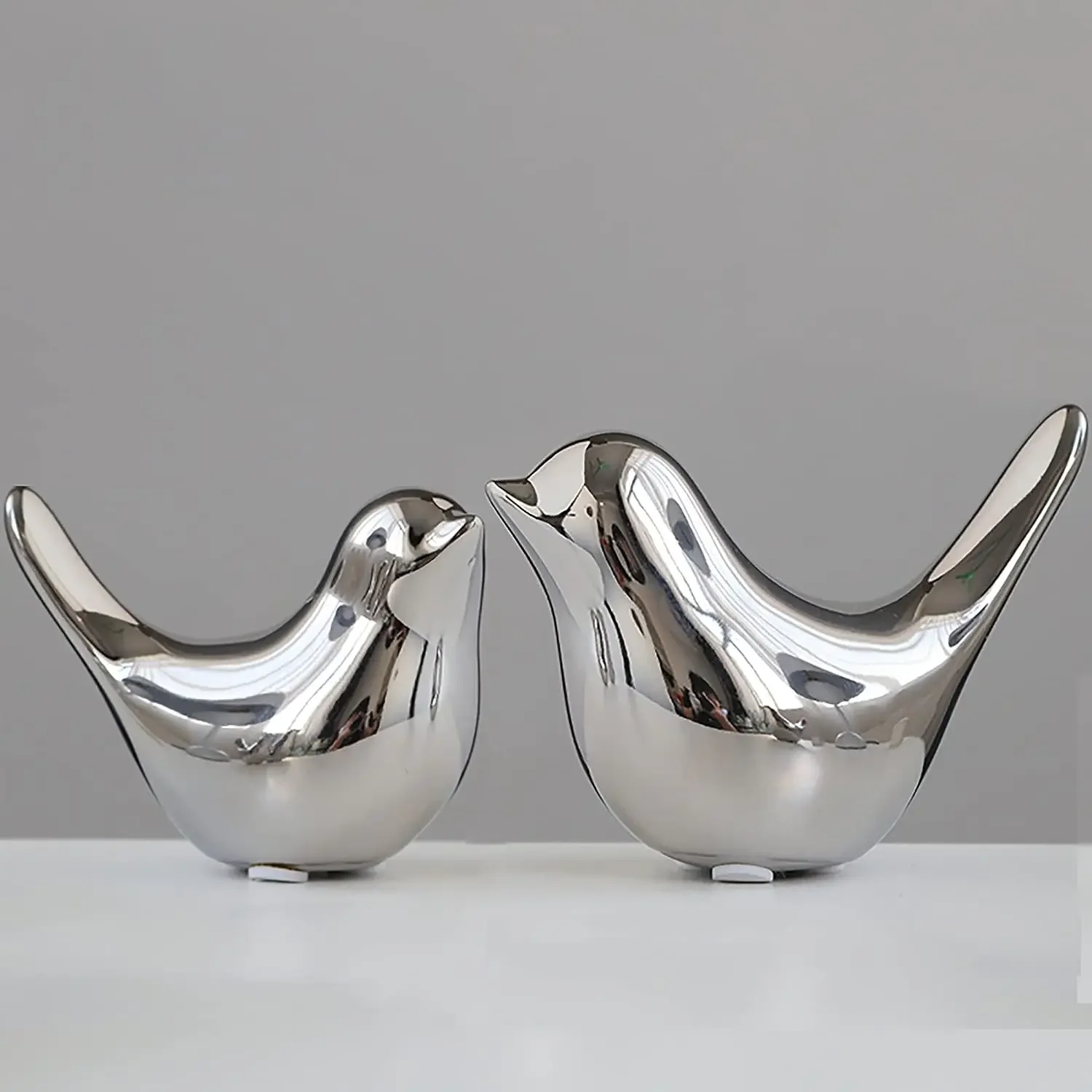 2PCSSmallBirdsStatuesGoldHomeDecorModernStyleFigurine