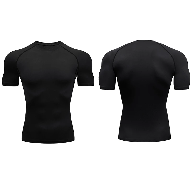 MMA Rashguard-mallas personalizadas para hombre, camiseta de manga corta para gimnasio, ejercicio, deportes, correr y trotar