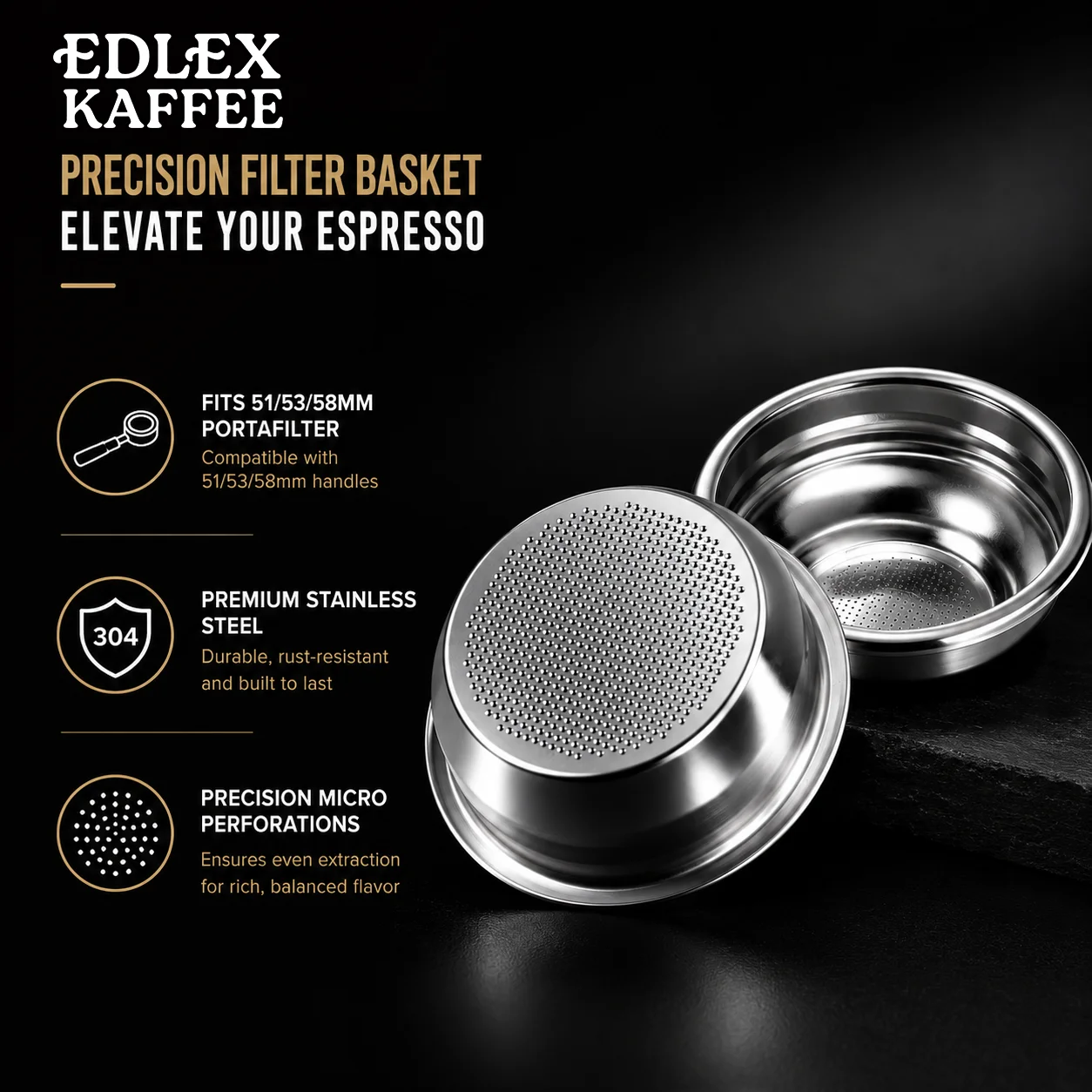 51/53/58MM Coffee Filter Basket Replacement Stainless Steel For Delonghi E61 Bottomless Portafilter Barista Espresso Accessories 1