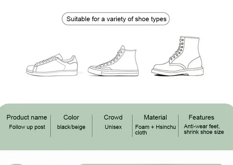Fersenaufkleber, Einlegesohlen für Füße, Patch, Fersenpolster, verstellbare Schuhgröße, rutschfestes Schuhpolster, Fersenschutz, Kissenrücken für Turnschuhe – Detail 3
