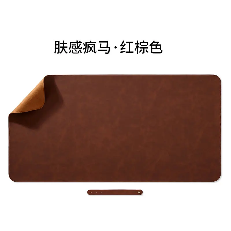 Premium Crazy Horse PU Leather Oversized Office Desk Mat and Mouse Pad