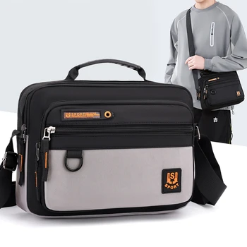 Borsa da uomo con manico superiore, borsa a tracolla in nylon di alta qualità, stile casual, borsa a tracolla da uomo, messenger bag.