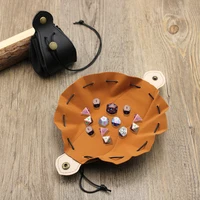 Dice Storage Bag Decorative Tray ,Gifts Dice Bag Tray with Drawstring and Button  for Dices Jewelry Coin 2