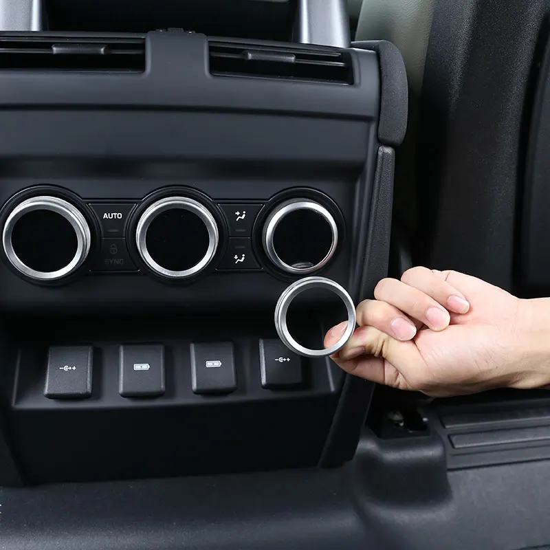 

For Land Rover Defender 110 130 2020-2024 Aluminum Alloy Silver Car Back Row Air Conditioning Knobs Trim Ring Car Accessories