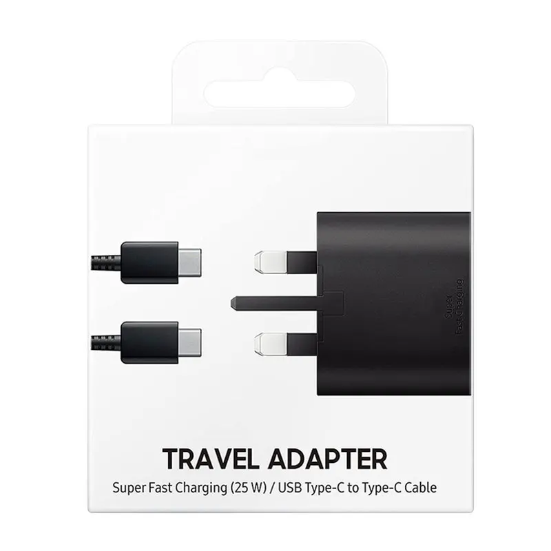 

USB C Fast Charger 25W UK Super Fast Charge Adapter For Galaxy Z Flip Fold 5 4 3 2 S20 S21 S22 S23 S24 Note 20 Ultra 10 Plus FE