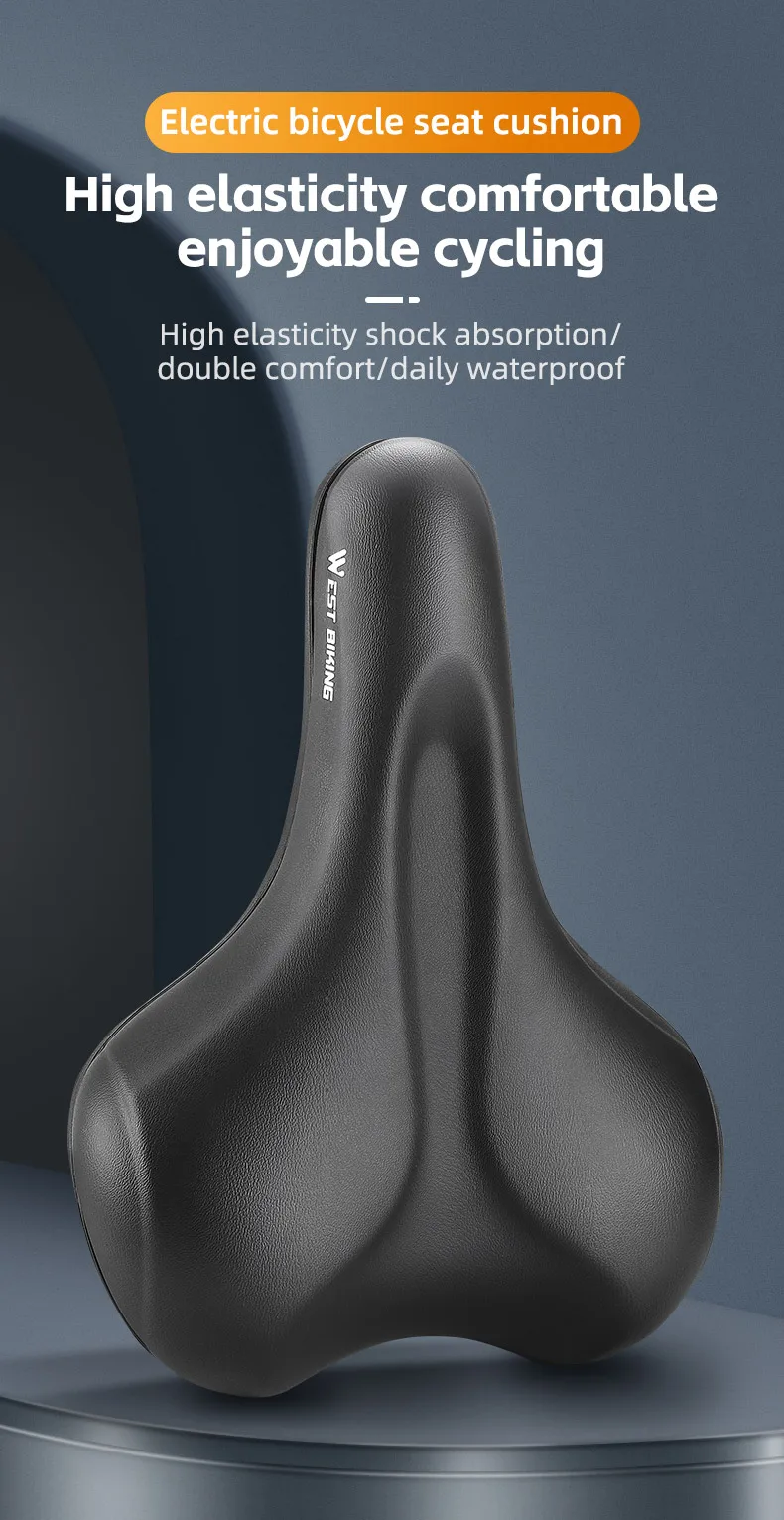 Description Picture 2 of itemWEST BIKING Bike Saddle High Elastic Shockproof MTB Road Bicycle Cushion Waterproof Ergonomic Cycling Seat Bike Accessories