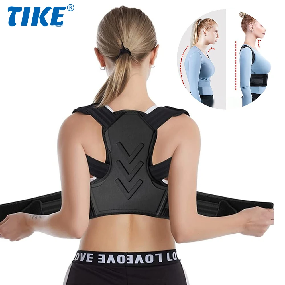 

TIKE Adjustable Upper Back Brace, Breathable Back Support Straightener, Providing Pain Relief From Lumbar,Neck,Shoulder,Clavicle