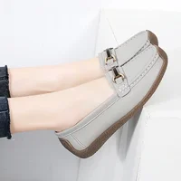 2024 New Spring /summer Women Flats Genuine Leather Moccasins Woman Casual Shoes Slip-on Loafers Female Boat Big Size Shoes - Image 5