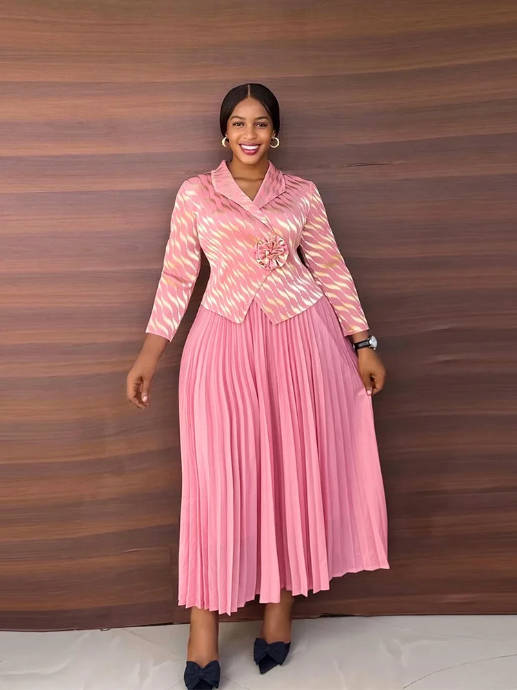 طقم تنورة مياكي بطيات للنساء 2025 طقم جديد مكون من...