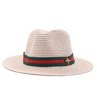 New Beach Hat Women Men Wide Brim Straw Panama Roll up Hat Fedora Beach Sun Hat UPF50+ Summer Sunshade Sunscreen Holiday 5