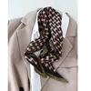 NEW Designer Pleated Square Imitated Silk Scarf For Women Floral Classy Chic Ladies Scarves Travel Neck Scarf Kerchief Bandana 5