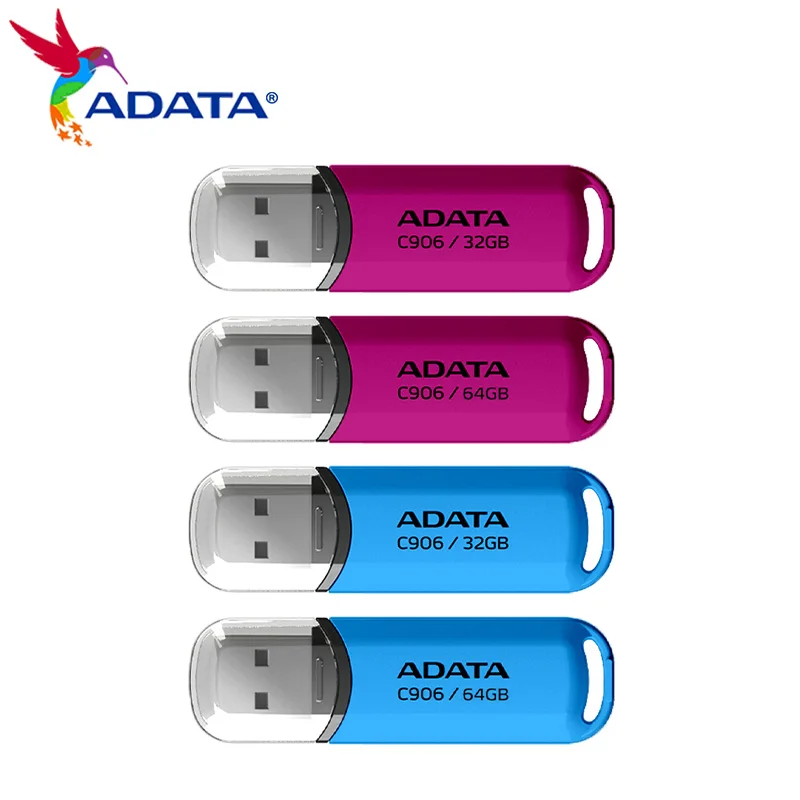 ADATA C906 64GB USB 2.0 USB 플래시 드라이브 32GB 메모리 스틱 16GB U 스틱 스토리지 디스크 PC용 8GB 메모리 스틱