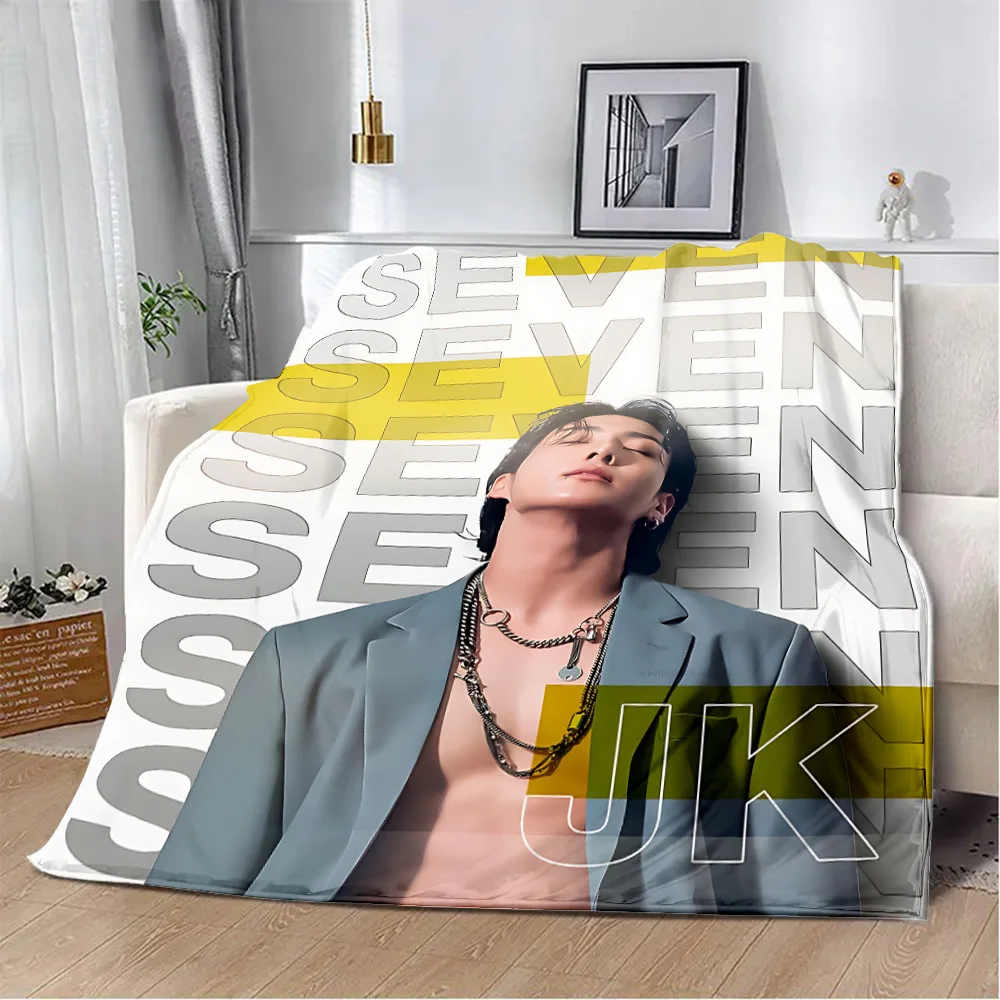 Printed Blanket Singer J-Jungkooks Picnic Blankets Warm Blanket Soft and Comfortable Blanket Home Travel Birthday Gift 5