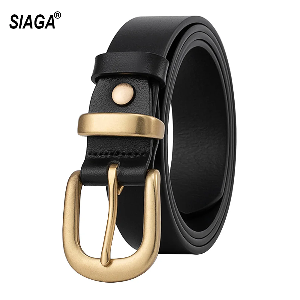 Women Belts Simple Design Top Quality Cow Skin Leather Fashion Female Pin Buckle Belt 28mm Wide Female Accessories 2022 NSA117