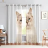 Cat Japanese Cartoon Cute Simple Decorative Curtains Boys Girls Bedroom Children's Room Easy To Wash 3D Printed Curtains 2PCS 2