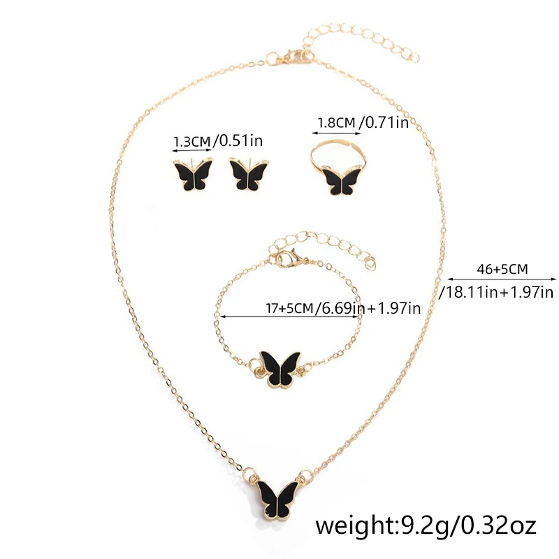 Set Di Gioielli In Argento 925 Con Farfalla: Collana, Orecchini E Bracciale Per Donna, Confezione Regalo Inclusa - 2
