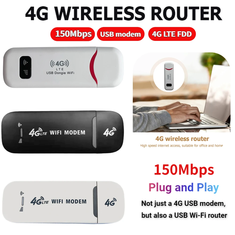 Lte Roteador sem Fio Usb Dongle Banda Larga Móvel 150mbps Modem Vara 4g Cartão Roteador sem Fio Wi-fi Adaptador de Rede Escritório em Casa 4g