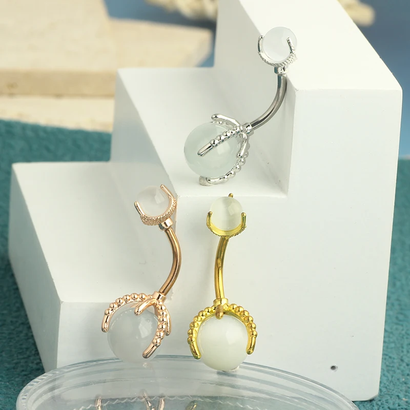 14G Belly Button Rings Dangle Cute Gold Plated Snake Evil Eye Heart Clear CZ Butterfly Belly Button Rings for Women Belly