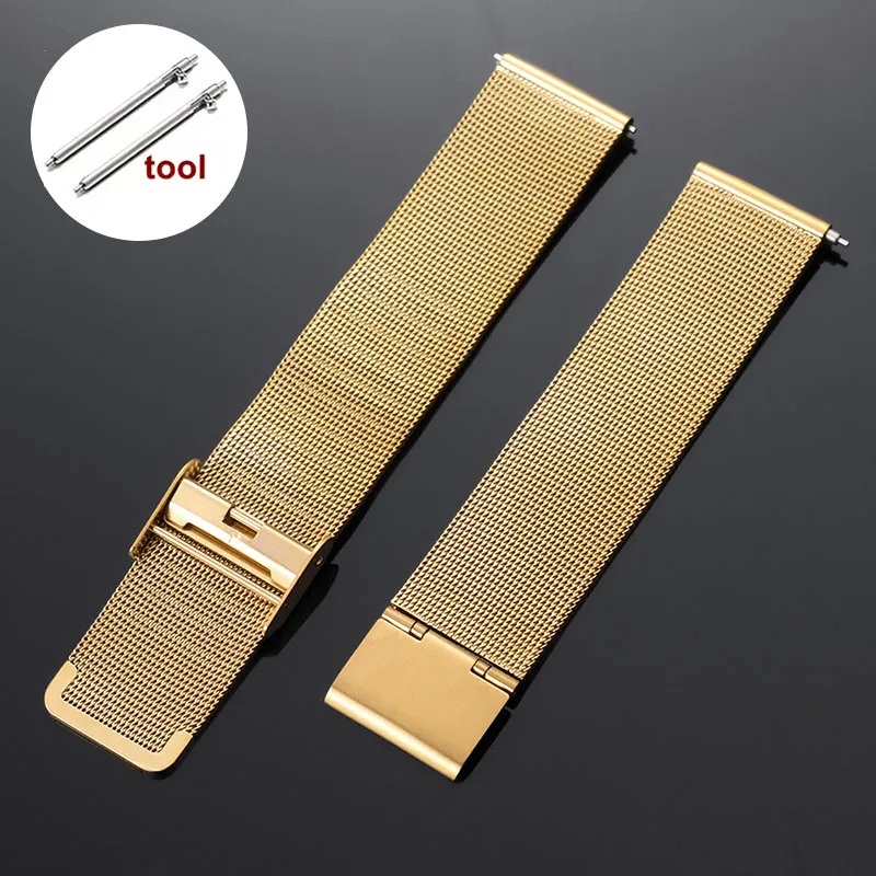 Elegant Stainless Steel Milanese Loop Mesh Watch Band with Quick Release