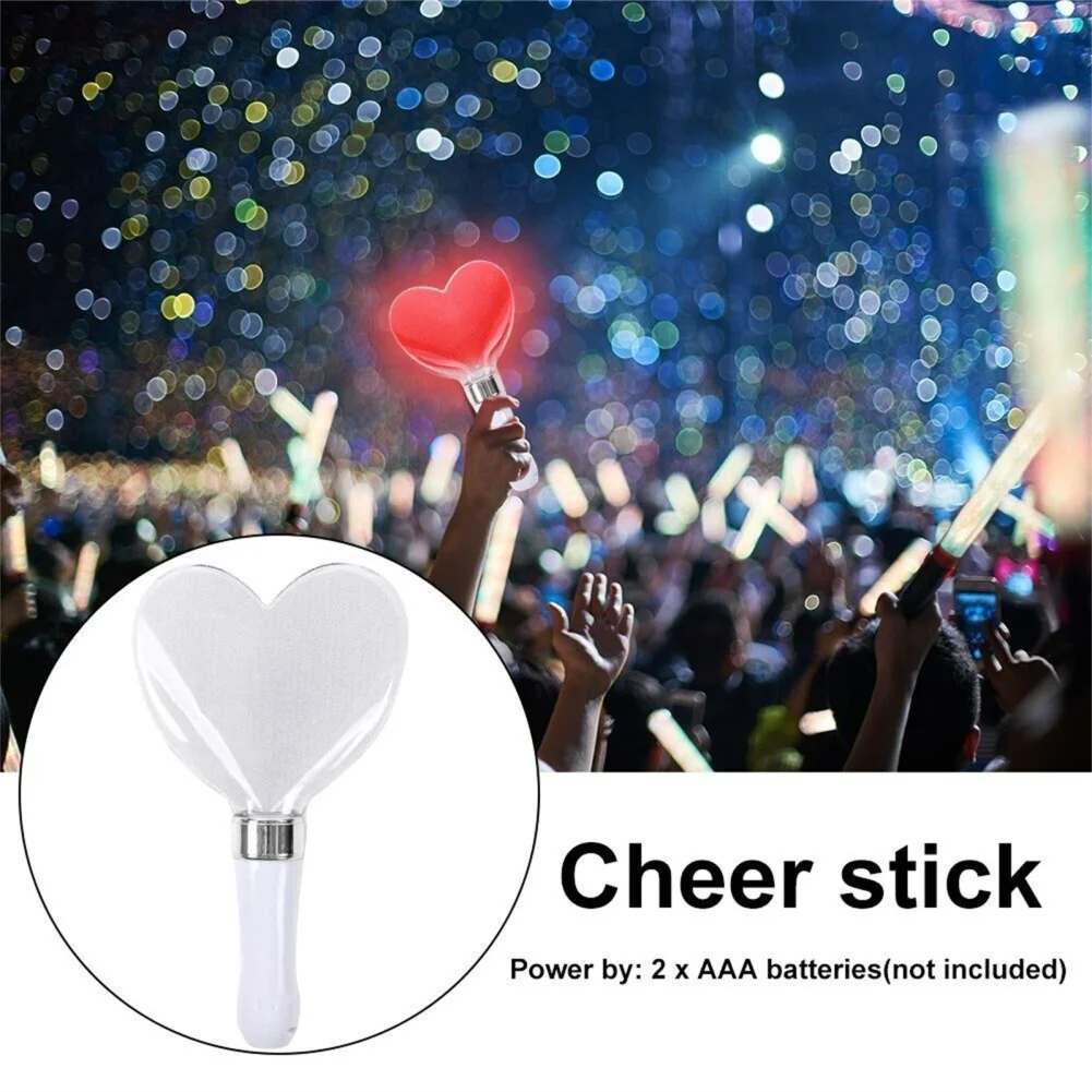 LED 글로우 스틱, 배터리 전원, 하트 모양, 깜박이는 라이트 스틱, 웨딩 파..