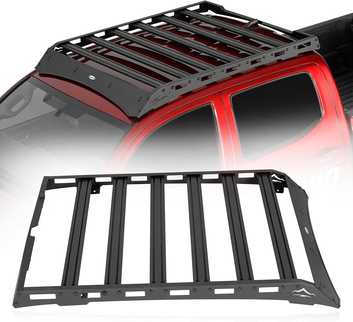 Tacoma Double Cab Top Roof Rack Aluminum Crsssbars for 2005-2023 Toyota Tacoma 2nd 3rd Gen Truck, Cargo Carrier Basket (Double C