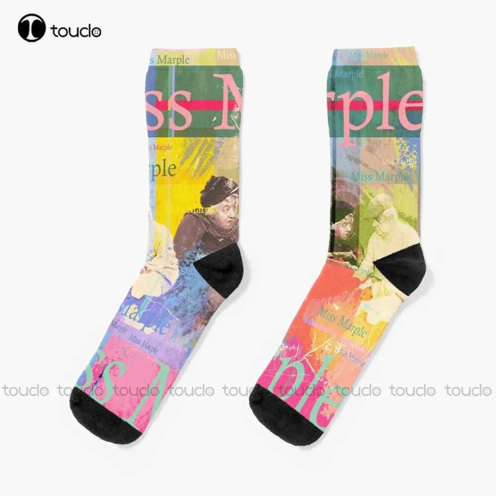 Miss Marple E Mister Stringer Socks Funky Socks Unisex Adult Teen Youth Socks Design Happy Cute Socks Creative Funny Socks