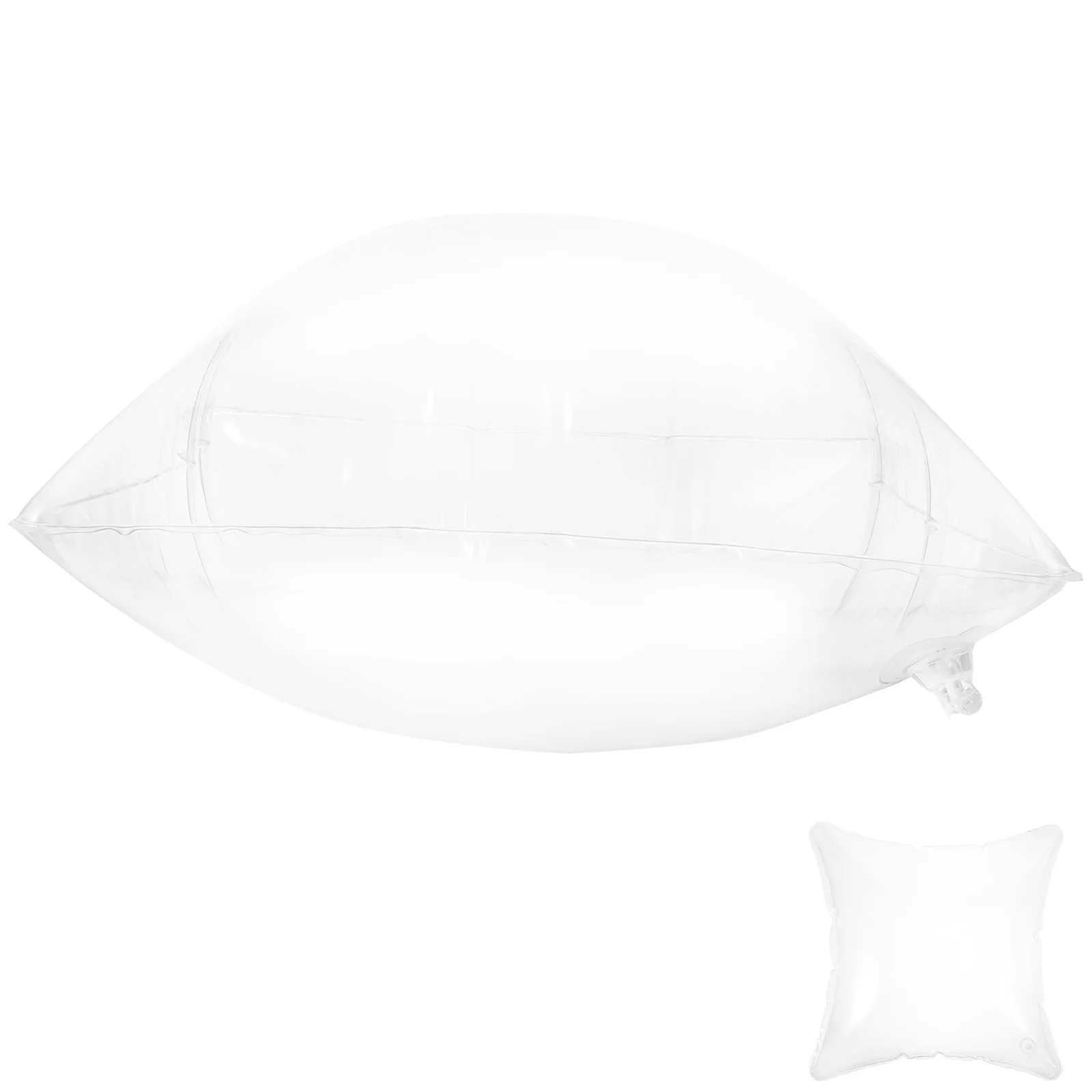 50cm Inflatable Transparent Pvc Camping Pillow Outdoor Cushion Back Inserts Sofa Adjustable Portable Foldable Throw 2