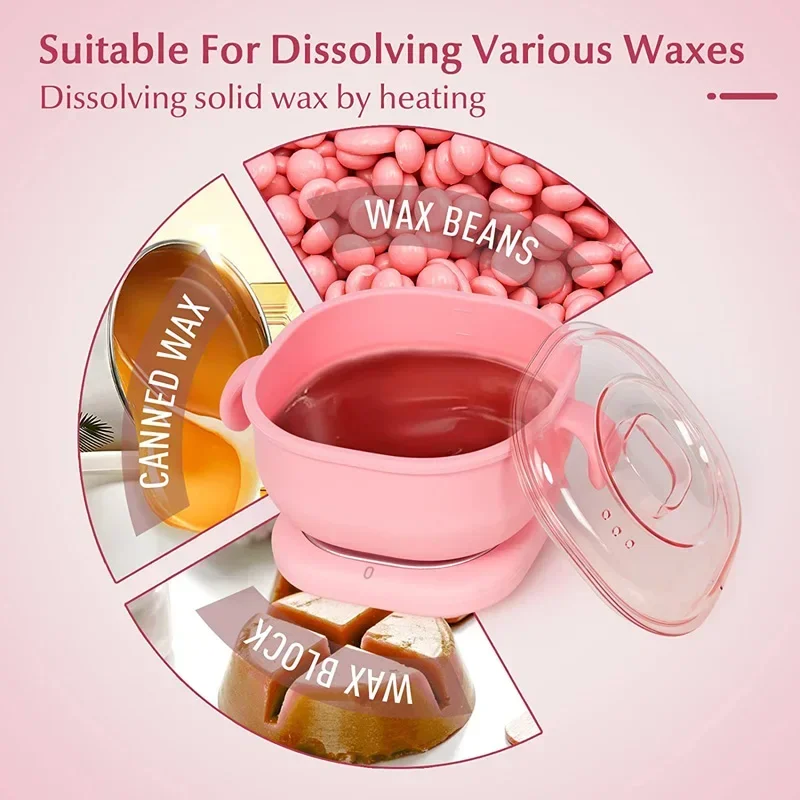 Wax Heater 400ML Foldable Heater Hair Removal Wax Machine SPA Body Epilator Paraffin Pot Travel Portable Silicone Wax Warmer