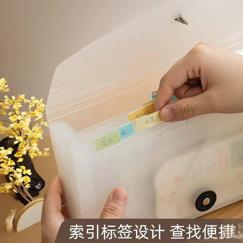 PP 간편 보관 분류 가능, 다기능, 라벨 파일 패키지, 청구서 폴더, 로고 정리 가방.