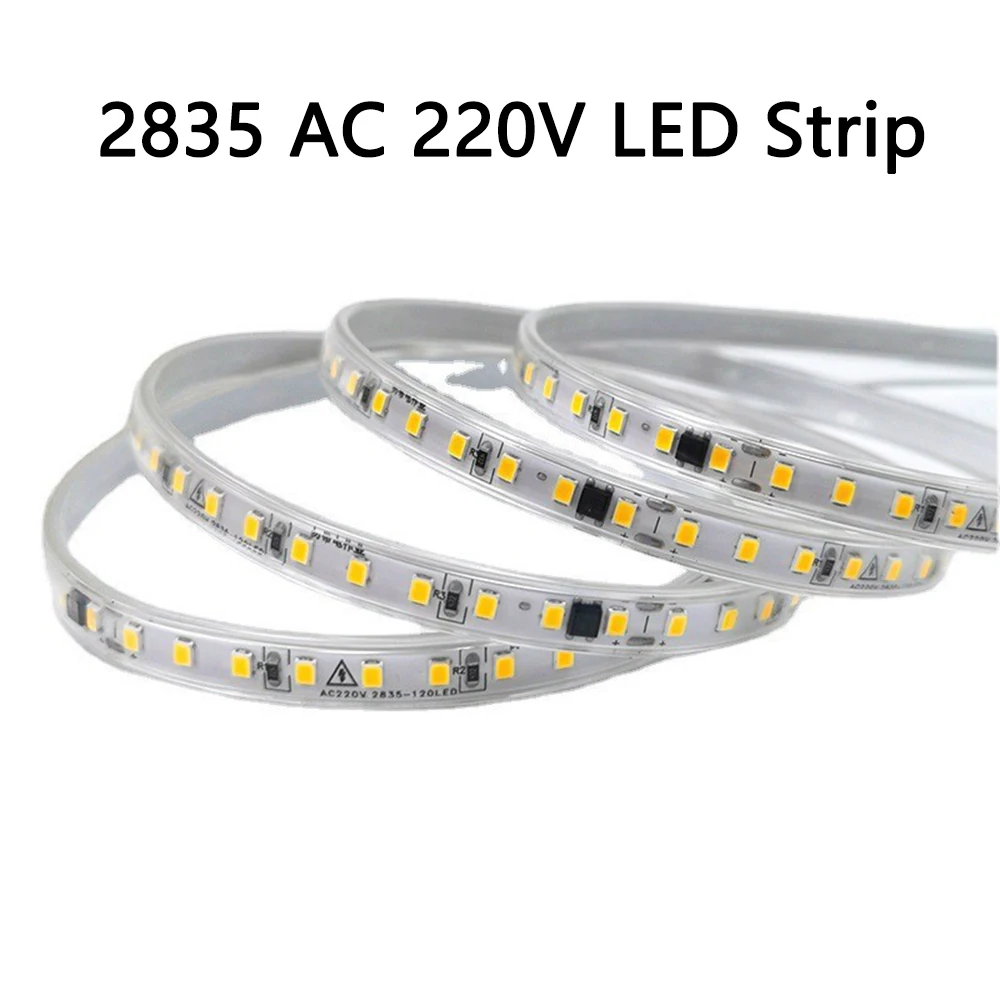 

Led Light Strip High Brightness AC 220V SMD 2835 120LEDS/M 1m-30m IP67 Waterproof Warm White LED Tape For Decoration Living Room