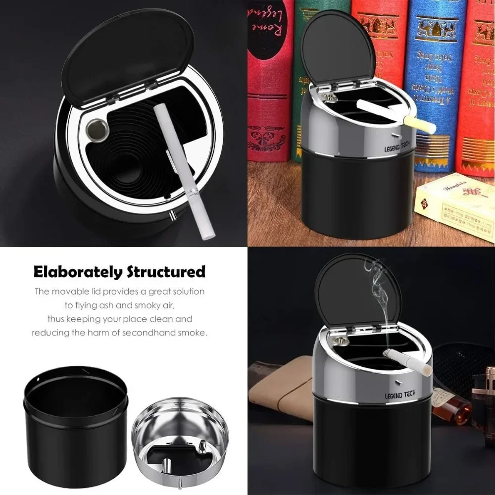 Cigarette Ashtray Car Cup Holder Ashtray Lid Tabletop Desktop Smoking Ash Tray For Restaurants Bars