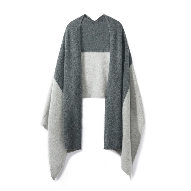 Winter 100% Merino Wool Scarf for Women Fashion Long Scarves Female Knitted Patchwork Jacquard Design Shawl Soft Warm Big Scarf