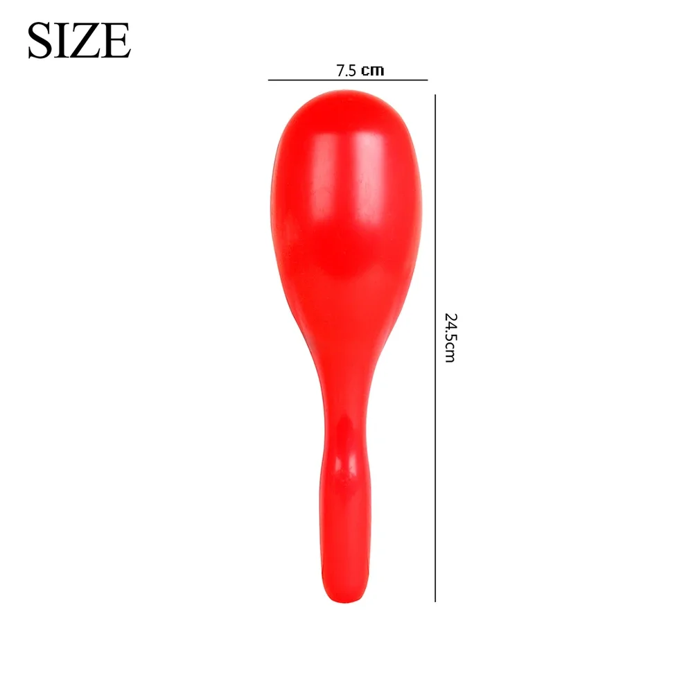 1 Pair Orff Kindergarten Musical Instruments Hand-cranked Plastic Sand Hammer Sand Balls Red Education Music Learning Gifts