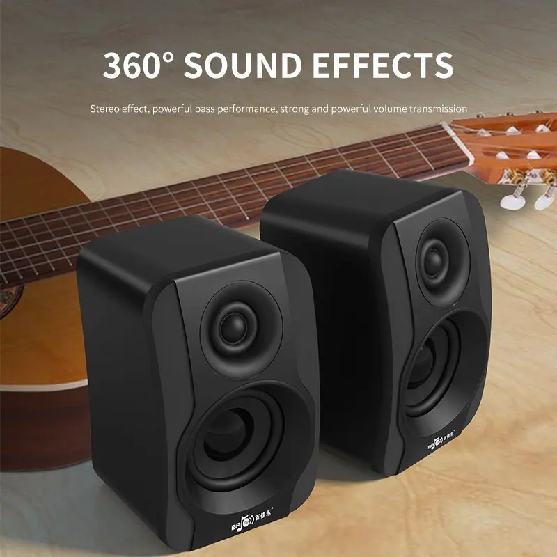Home wired subwoofer desktop game sound USB powered 3.5mm audio interface 3D surround cinema level computer multimedia speakers