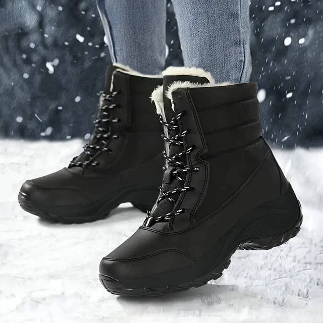 Snow Boots for Women Platform Shoes Boots Plush Keep Warm Women's Thigh High Boots Winter Ankle Boots Comfortable Walking Shoes 1